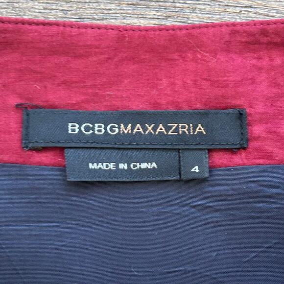 BCBGMaxAzria Patchwork Floral Halter Midi Dress Red - Picture 10 of 11